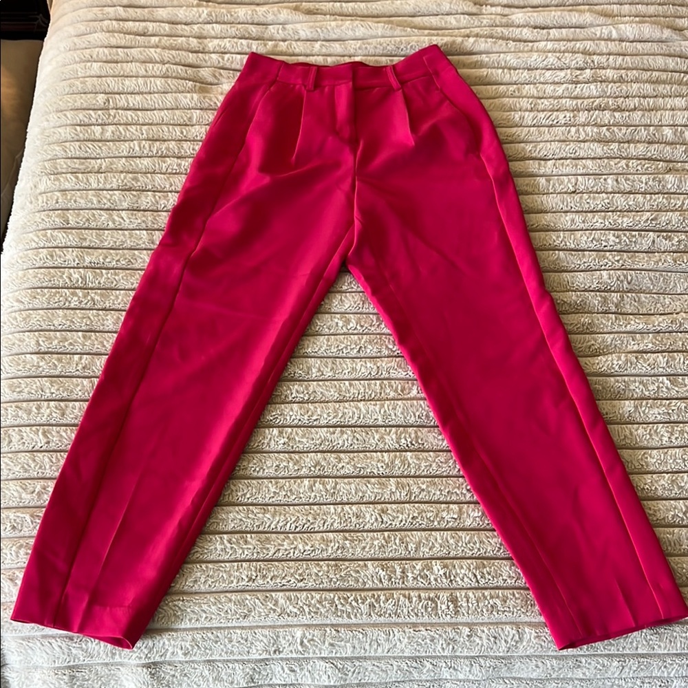Express Pink Tapered Trousers with Modern Fit